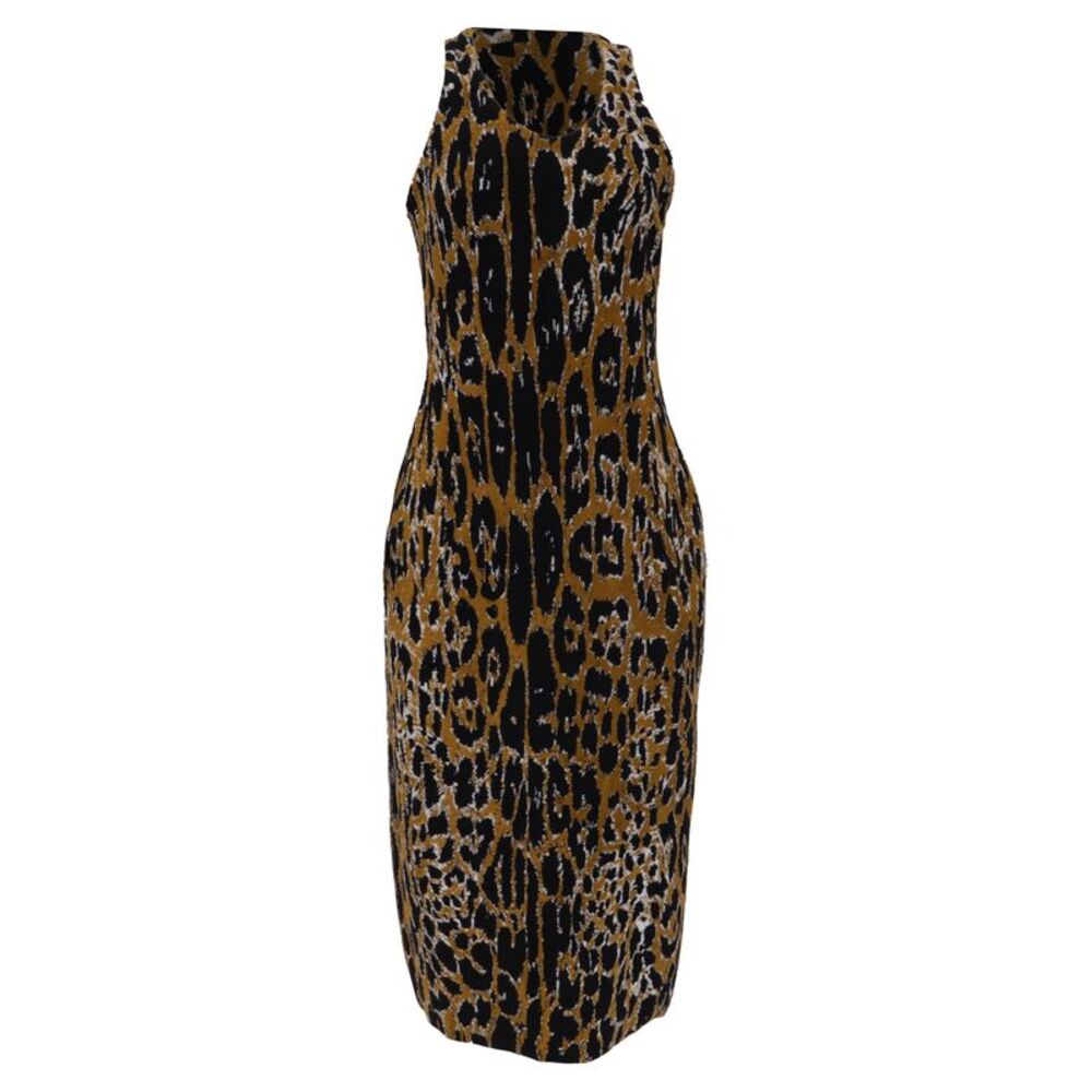 Alaïa Leopard-Print Knit Midi Tank Dress in Animal Print Viscose